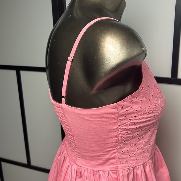 Gap Cami Eyelet Smocked Back Coral Frost Day Dress Spaghetti Strap Size Large G - Picture 12 of 17